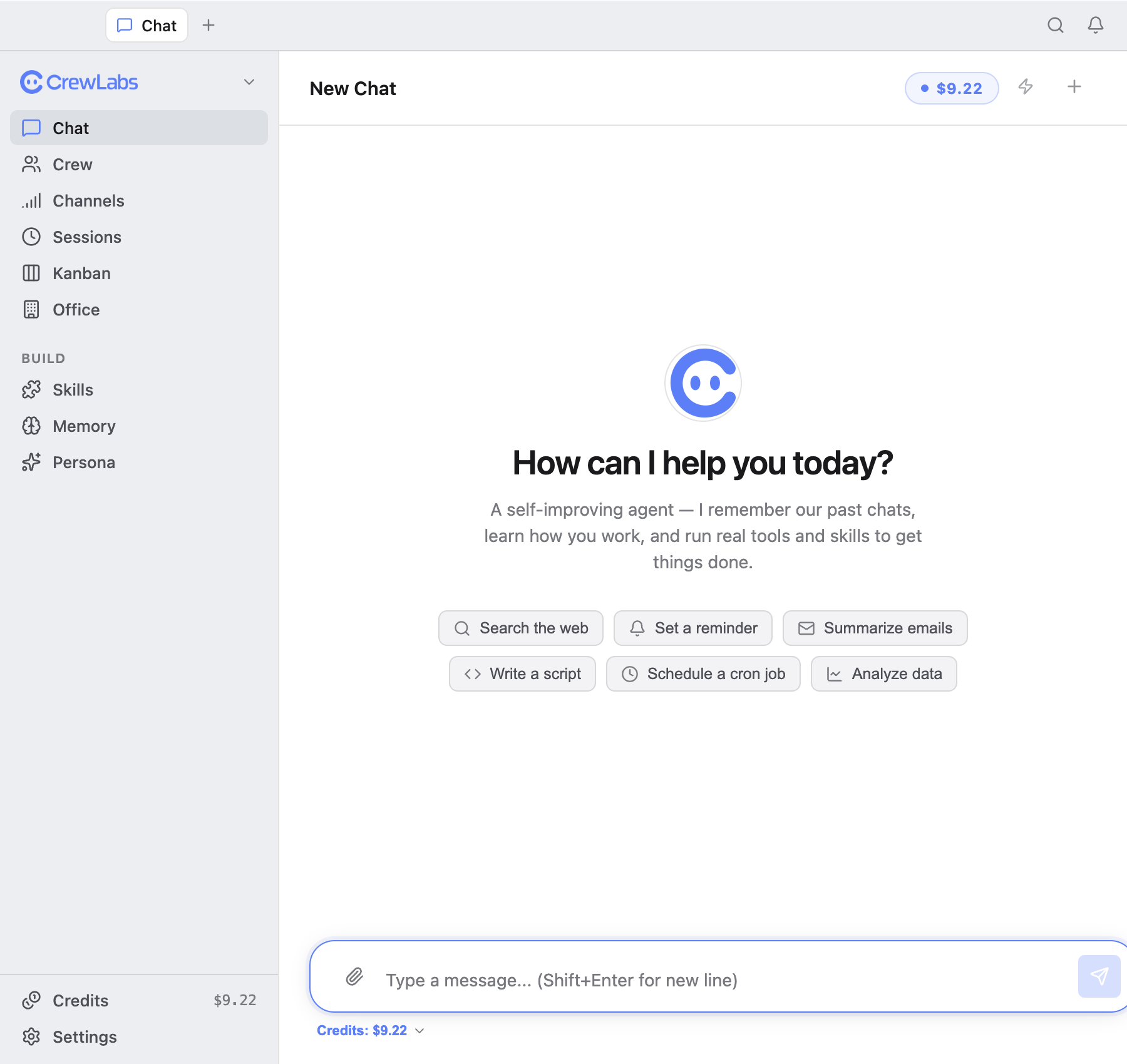 CrewLabs Desktop chat window